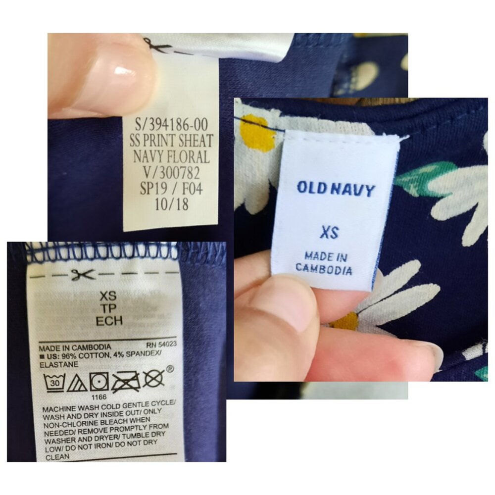 Old Navy Printed Ponte-Knit Sheath Dress - Navy Daisy Print, Size XS - Picture 15 of 16